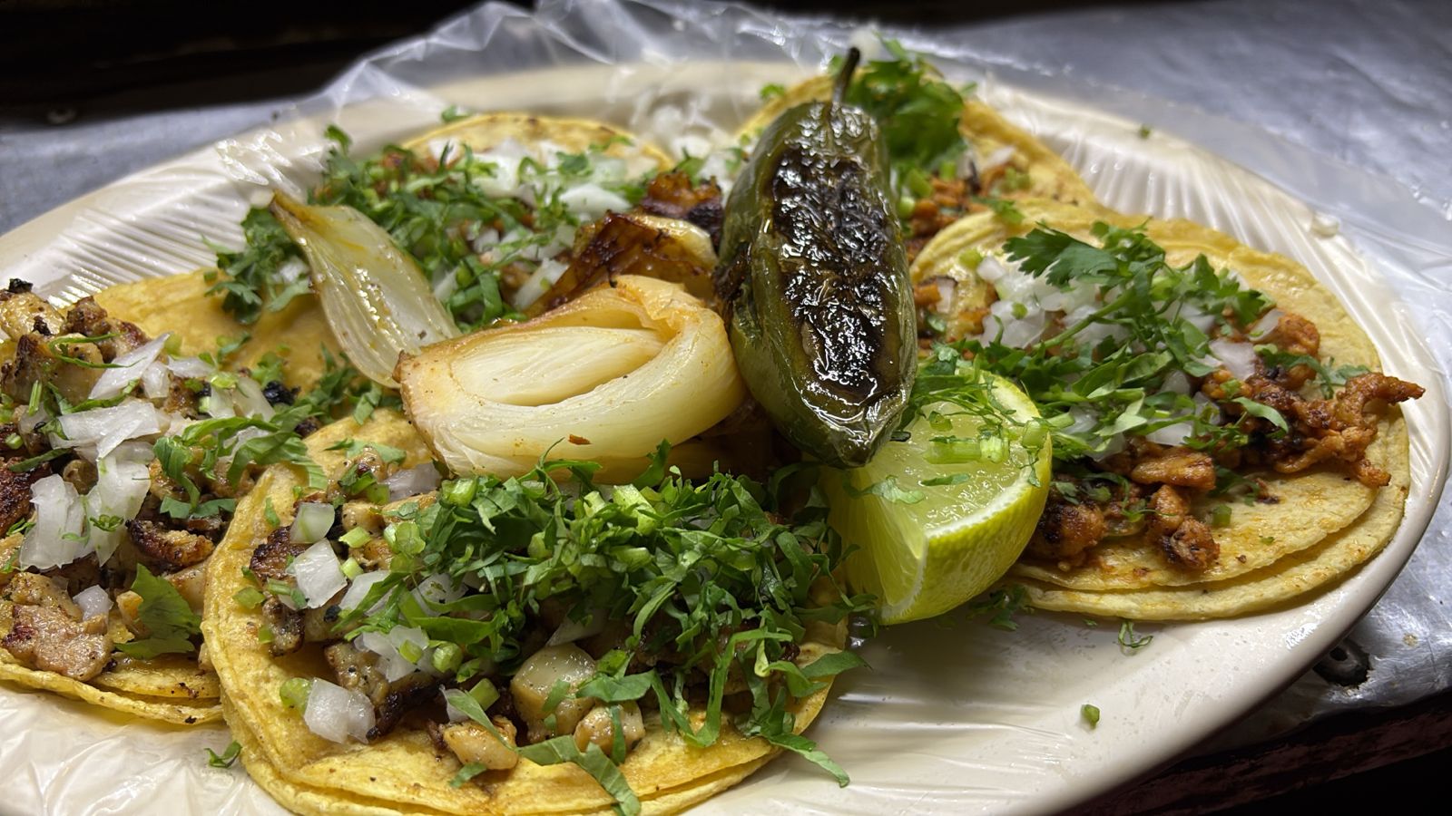 Al pastor tacos from the spit